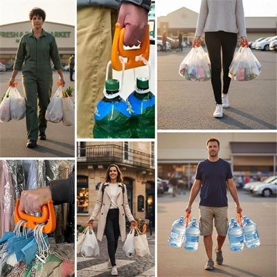 Yumurcak Shop® Ergonomik Poşet Taşıma Aparatı – Ağır Yük Taşıyıcı Tutacak, Elden Kesme Yapmayan Kolay Taşıma Kancası, Market ve Alışveriş Çantası Taş
