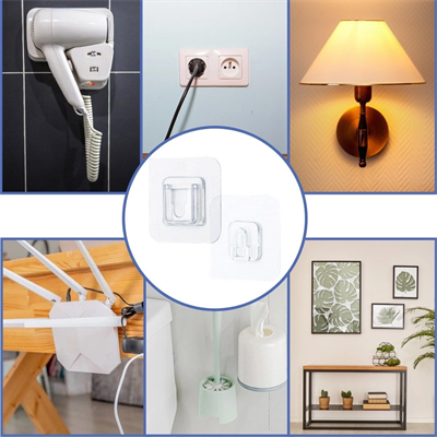 Yumurcak Shop® Eşya Sabitleme Askısı 10 Çift Şeffaf Çift Taraflı Yapışkanlı Geçmeli Klips