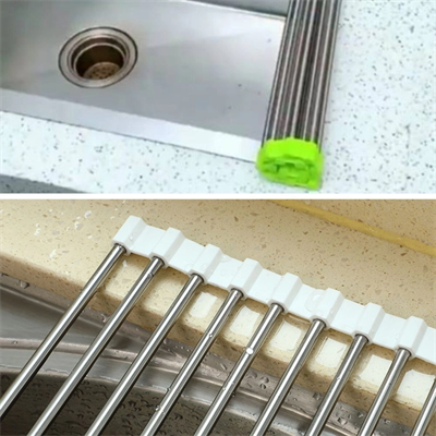 Yumurcak Shop® Evye Üstü Katlanır Nihale Paslanmaz Çelik Pratik Sebze Meyve Bulaşık Kurutma Süzgeci