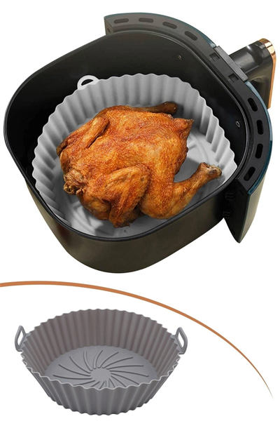 Yumurcak Shop® Renkli Isıya Dayanıklı Yıkanılabilir Silikon Fırın Ve Airfryer Yuvarlak Model Pişirme Matı 20 Cm