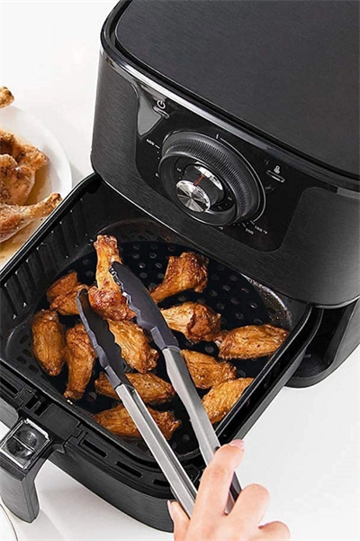 Yumurcak Shop® Siyah Isıya Dayanıklı Yıkanılabilir Silikon Fırın Ve Airfryer Yuvarlak Model Pişirme Matı 20 Cm