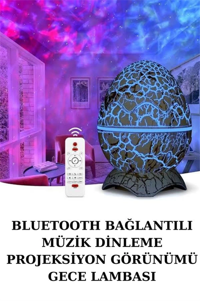 Yumurta Şeklinde Su Dalgalı Bluetooth Speaker Lamba Renkli Şarjlı