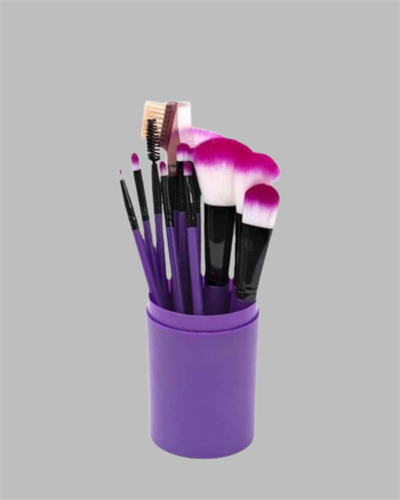 Yumuşak Fiber Kıllardan Oluşan 12li Makyaj Fırçası Seti Göz Farı Allık ve Kontür İçin