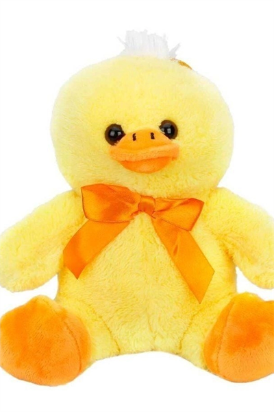 Yumuşak Tüylü 20 cm Ördek Peluş Oyuncak - Kurdeleli, Bebek ve Çocuk Hediyesi BX-313552