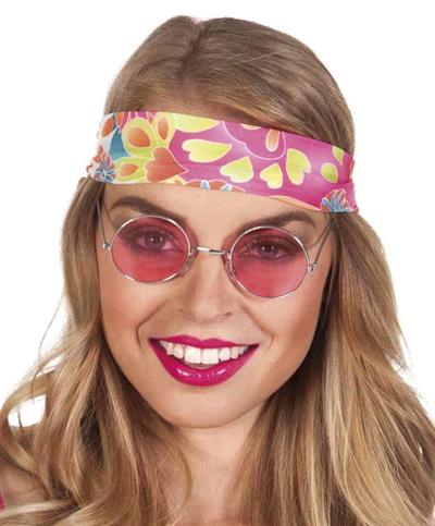 Yuvarlak Cam John Lennon Tarzı Hippi Gümüş Çerçeveli Pembe Gözlük (3936)