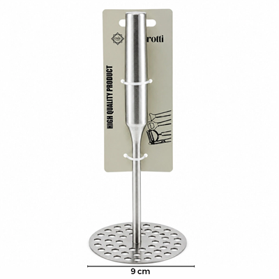 Yuvarlak Çap : 8cm Metal Saplı = 11.5cm Metal Patates Ezici Toplam Uzunluk : 26.5cm Bx40