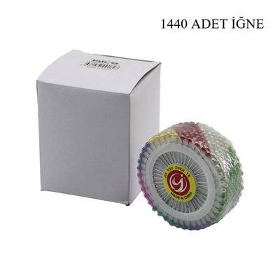 Yuvarlak Disk Standlı 1440 Adet Renkli Toplu Başörtü İğnesi Bx40