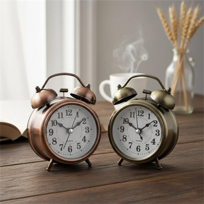 Yuvarlak Eskitme Metal Çalar Saat