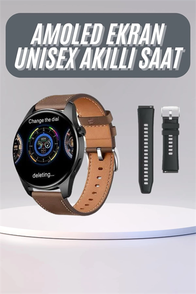 Yuvarlak Kasa 46mm Akıllı Saat Android Ve IOS Uyumlu Uyku ve Sağlık Takibi