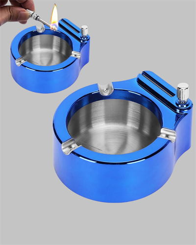 Yuvarlak Metal Küllük Çakmak Entegreli Dayanıklı Yapı Yeni Nesil
