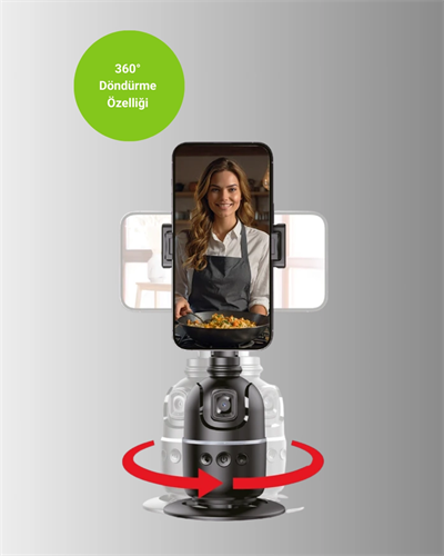 Yüz Takipli 360° Akıllı Gimbal Telefon ve Aksiyon Kamera Uyumlu