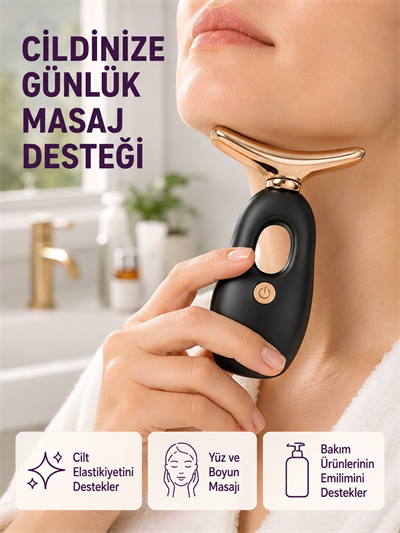 Yüz ve Göz Altı Masaj Cihazı – Kırışıklık Karşıtı & Nemlendirici Etki Destekli