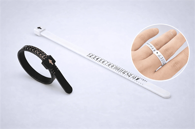 Yüzük Ölçüsü Alma Aleti Parmak Yüzük Ölçer Aparatı Ring Sizer Yüzük Ölçme Ölçü Seti - 2 adet