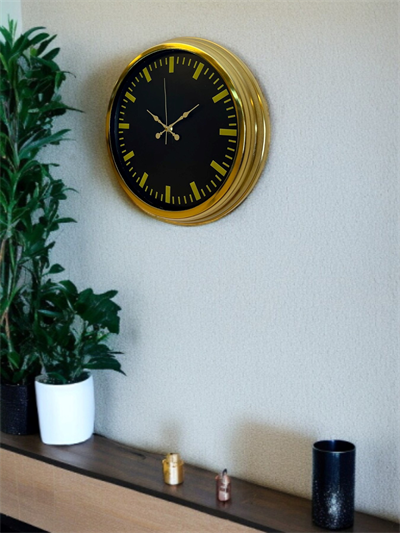 Zarif Klasik Stil 40 Cm Metal Gold Duvar Saati