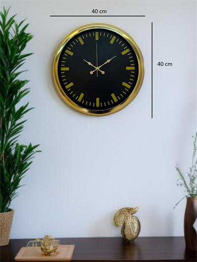 Zarif Klasik Stil 40 Cm Metal Gold Duvar Saati
