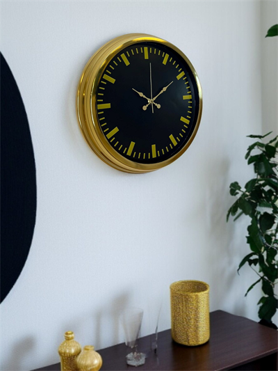 Zarif Klasik Stil 40 Cm Metal Gold Duvar Saati