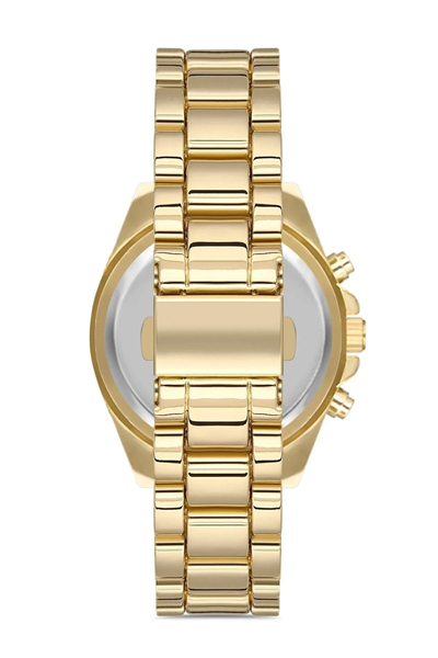 Zarif ve Şık Özel Tasarım Roma Rakam Detaylı  Metal Bayan Kol Saati (gold)