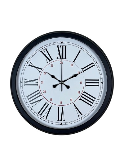 Zentime Siyah Asil Tasarım Roma Rakamlı 40 cm Metal Duvar Saati