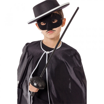 Zorro Kostüm Plastik Aksesuar Seti – Maske ve Kılıç (67 cm)