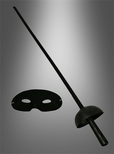 Zorro Kostüm Plastik Aksesuar Seti – Maske Ve Kılıç (67 Cm)