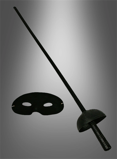 Zorro Kostüm Plastik Aksesuar Seti – Maske Ve Kılıç (67 Cm)