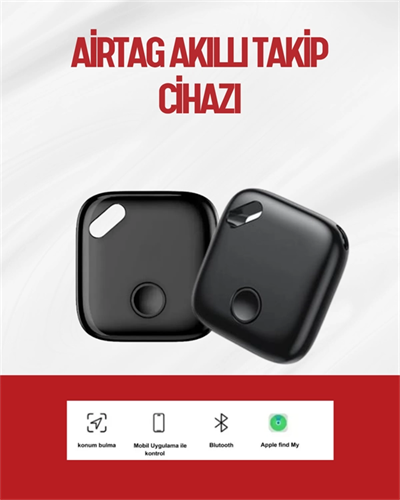 iOS Uyumlu Smart Tag | Uzun Pil Ömrü | Bul Uygulaması ile Entegre Akıllı Takip Cihazı