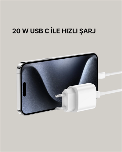 iOS Uyumlu 20W USB-C Hızlı Şarj Cihazı Telefon ve Tablet İçin