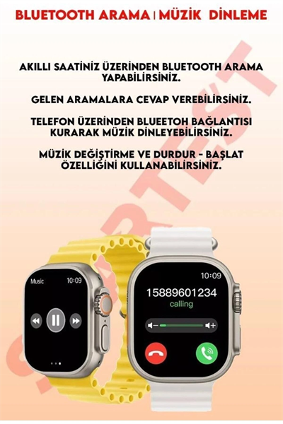 iOS ve Android Uyumlu Akıllı Saat, Nabız Sensörlü, Uyku Takibi, Siyah Silikon Kordonlu