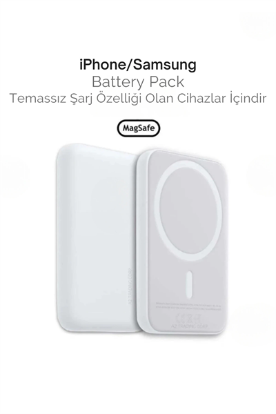 iPhone 15 / 16 / 17 Uyumlu MagSafe Kablosuz Powerbank 5000 mAh | Wireless Taşınabilir Batarya Şarj Aleti