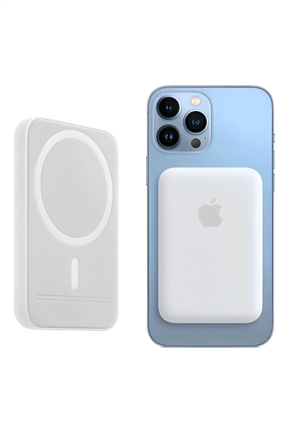 iPhone 15 / 16 / 17 Uyumlu MagSafe Kablosuz Powerbank 5000 mAh | Wireless Taşınabilir Batarya Şarj Aleti