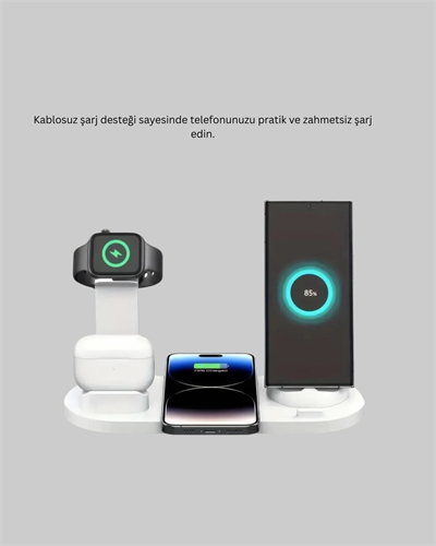 iPhone, AirPods ve Akıllı Saat Uyumlu Çoklu Şarj Cihazı