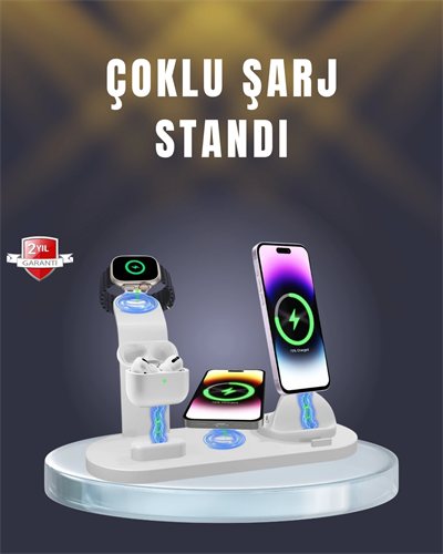 iPhone, AirPods ve Akıllı Saat Uyumlu Çoklu Şarj Cihazı
