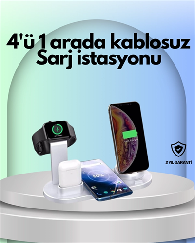 iPhone, Apple Watch ve AirPods ile Uyumlu 4ü 1 Arada Şarj Ünitesi – Tüm Apple Cihazları Tek Noktada