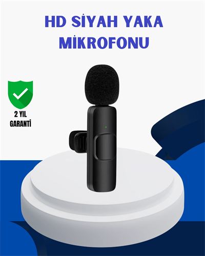 iPhone İçin Çift Mikrofonlu Telsiz Yaka Mikrofonu 360 Derece HD Ses
