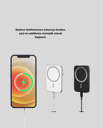 iPhone Serileri ile Uyumlu MagSafe Manyetik Araç Telefon Tutucu ve Şarj Cihazı