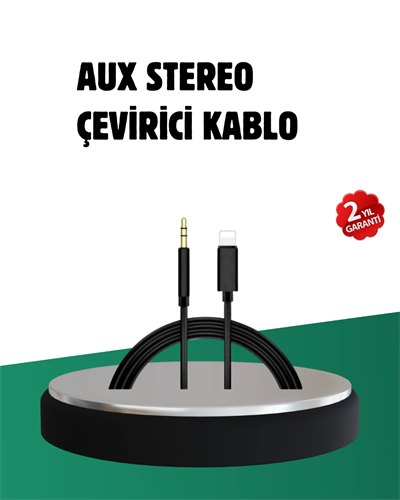 iPhone Uyumlu Lightning 3.5mm Aux Adaptör Kablo Stereo Ses Aktarım