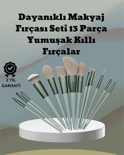 umuşak Kıllı Estetik Tasarımlı 13lü Makyaj Fırçası Seti Günlük ve Profesyonel Kullanım