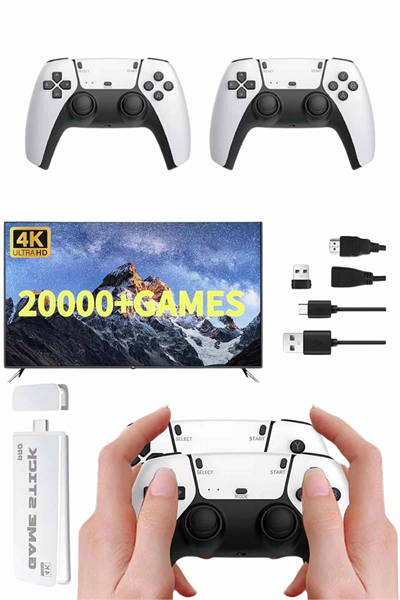 yeni nesil 3D 4K 2000 Oyunlu Game Stick Oyun Konsolu Çift Konsol