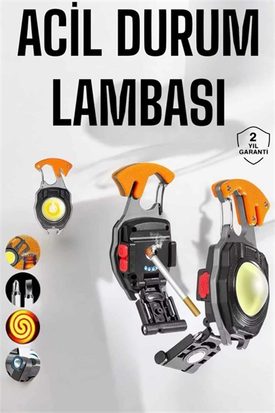 yeni nesil Kamp Feneri Çok Fonksiyonlu Fener Anahtarlık Usb Çakmaklı Cam Kırıcı Kemer Kesici Açacak
