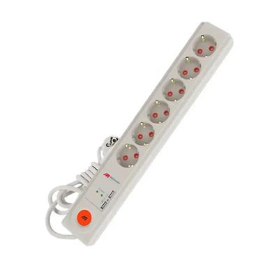 Mutlusan Altılı Şok Korumalı Usb Anahtarlı Topraklı Grup Priz 1,5 Mt