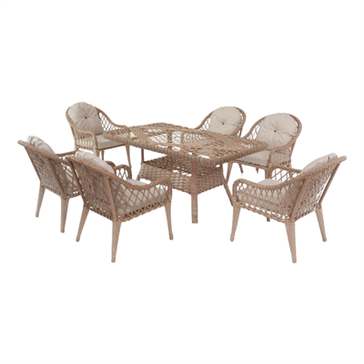 Astra Rattan Yemek Takımı / Dikdörtgen Masalı 85x150 cm