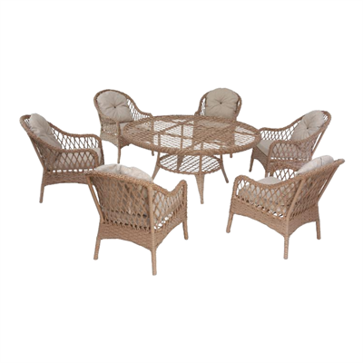Astra Rattan Yemek Takımı / Yuvarlak Masalı Ø140 cm