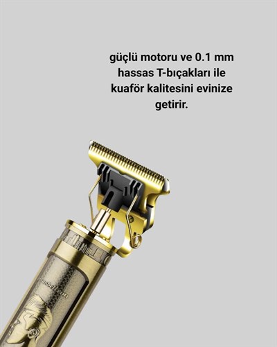 0.1 mm Hassas Kesim Tıraş Makinesi Şarjlı Metal Gövde