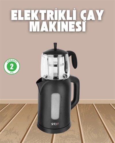 0,9 L Cam Demlik ve 1,7 L Su Haznesi ile Çay Keyfi