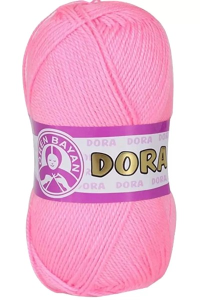 1 Adet Dora El Örgü İpi Yünü 100 gr 040 Şeker Pembe - mudanis