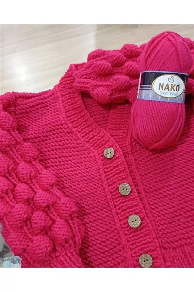 1 Adet Sport Wool Atkı Bere Ceket Yelek Örgü İpi Yünü No: 2807 Bonsai Çiçeği - mudanis