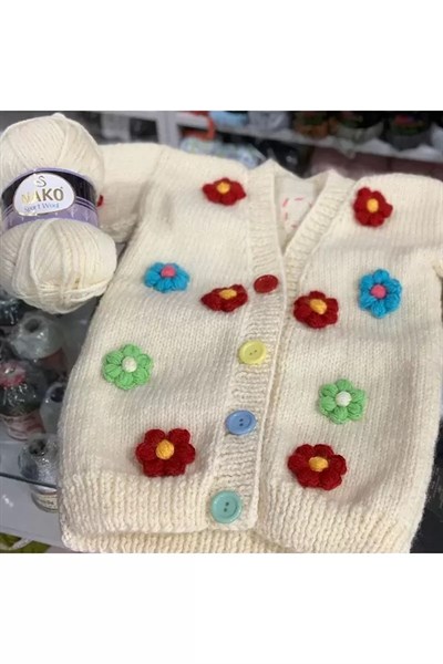 1 Adet Sport Wool Atkı Bere Ceket Yelek Örgü İpi Yünü No: 185 Fırtına - mudanis