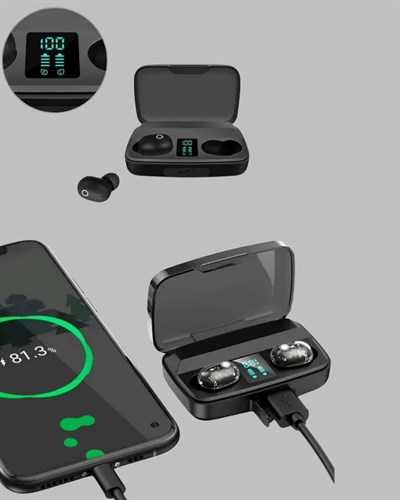 10 Metre Çekim Mesafeli Hafif Tasarımlı Bluetooth Kulaklık ve Şarj Kutusu Seti