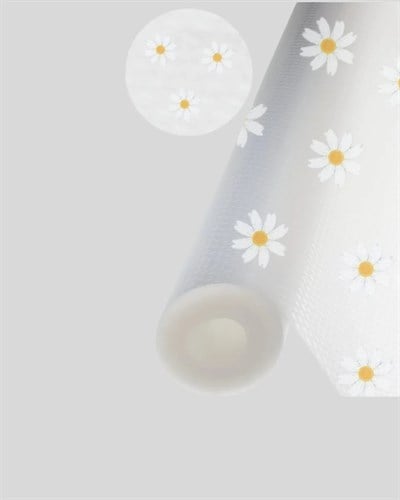 10 Metre Papatya Desenli Yapışmaz Kaydırmaz Çekmece Örtüsü