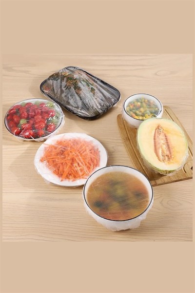 100 Adet Tazelik Koruyucu Tabak Tencere Gıda Bonesi  Çok Amaçlı Pratik Kapak Tencere Bonesi